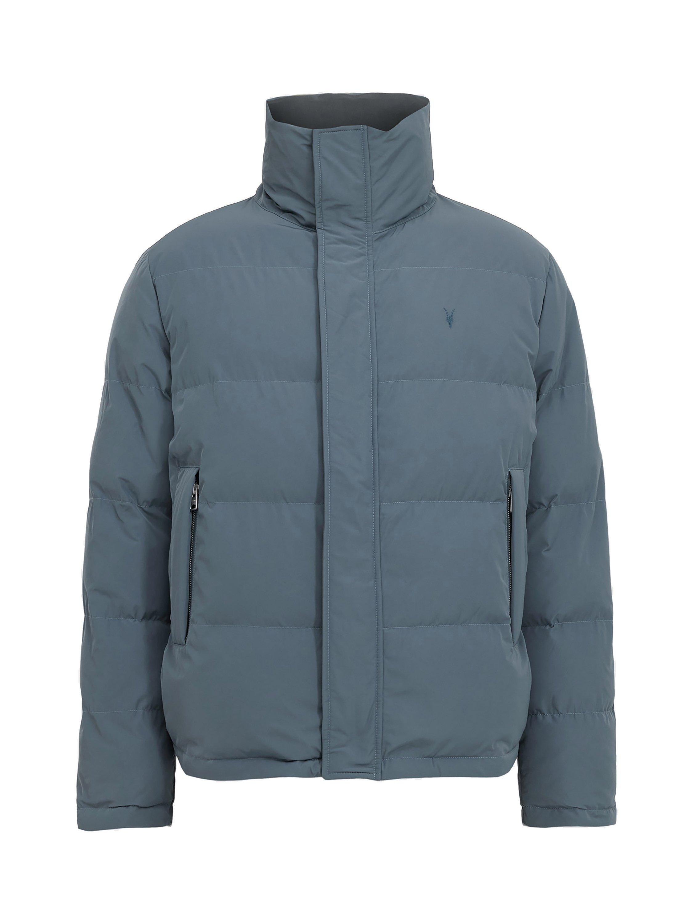 Product image 4 of 10, which shows AllSaints Novern Reversible Puffer Jacket, Blue Multi Blue, XL