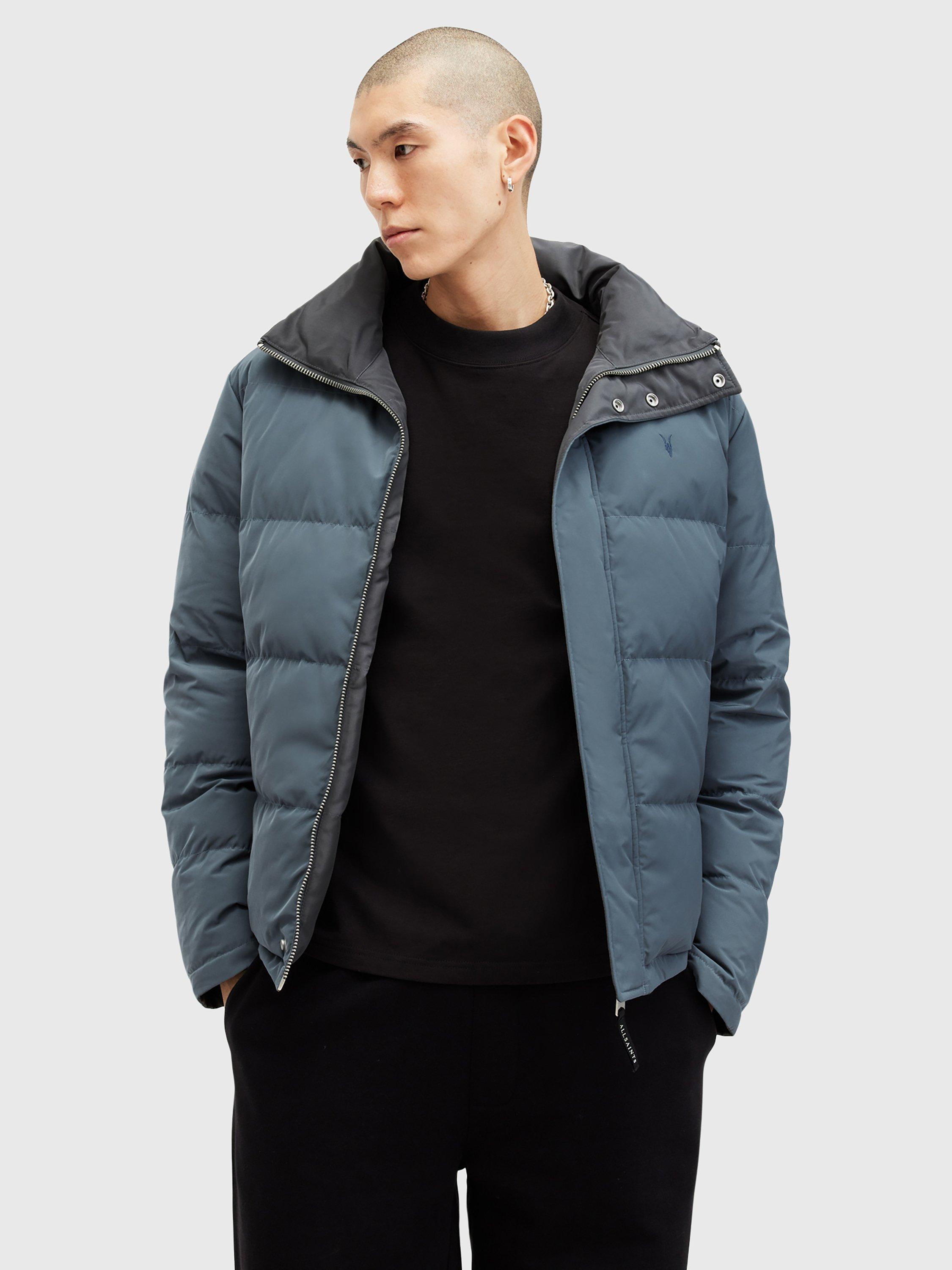 Product image 8 of 10, which shows AllSaints Novern Reversible Puffer Jacket, Blue Multi Blue, XL