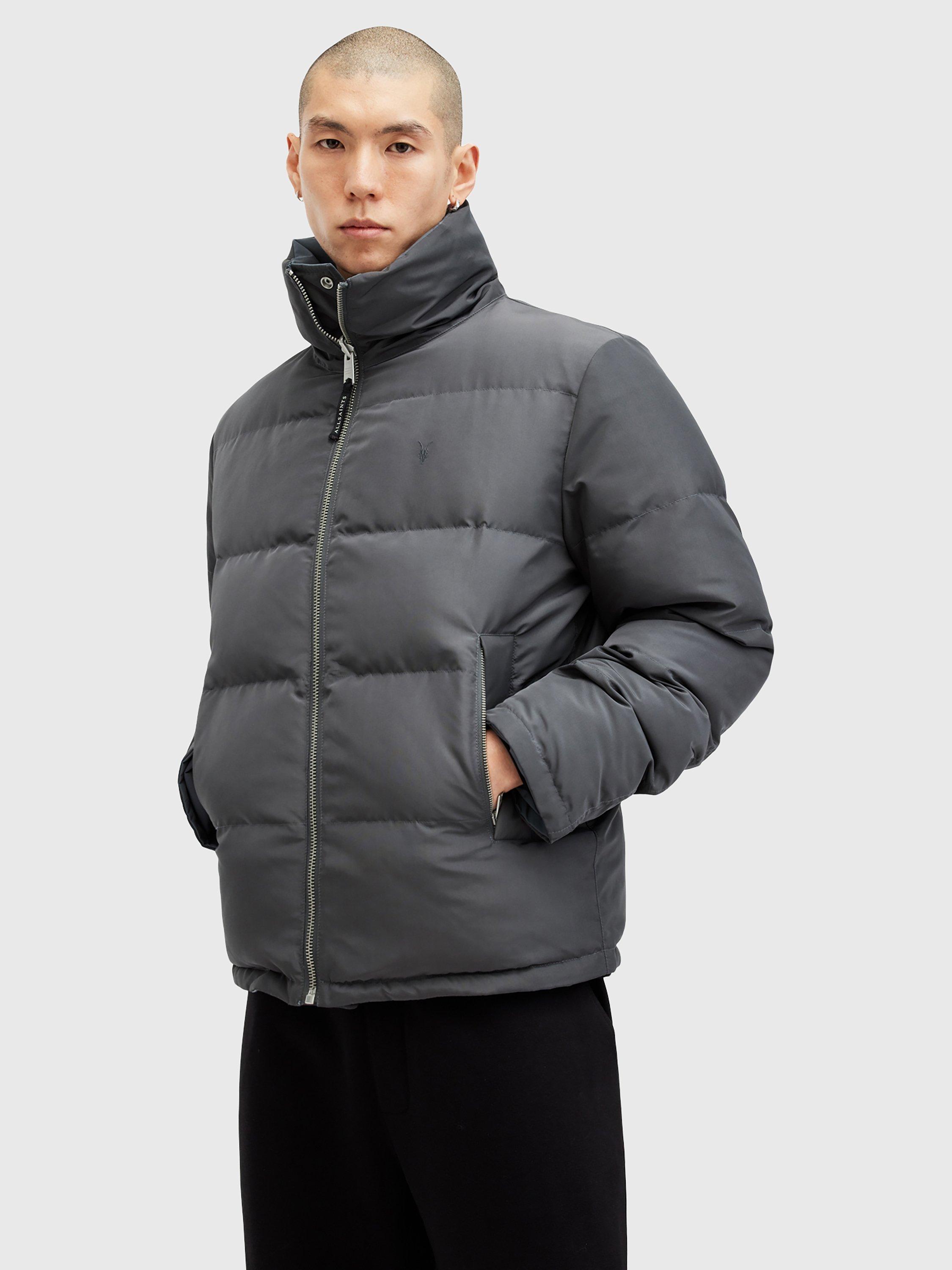 Product image 9 of 10, which shows AllSaints Novern Reversible Puffer Jacket, Blue Multi Blue, XL