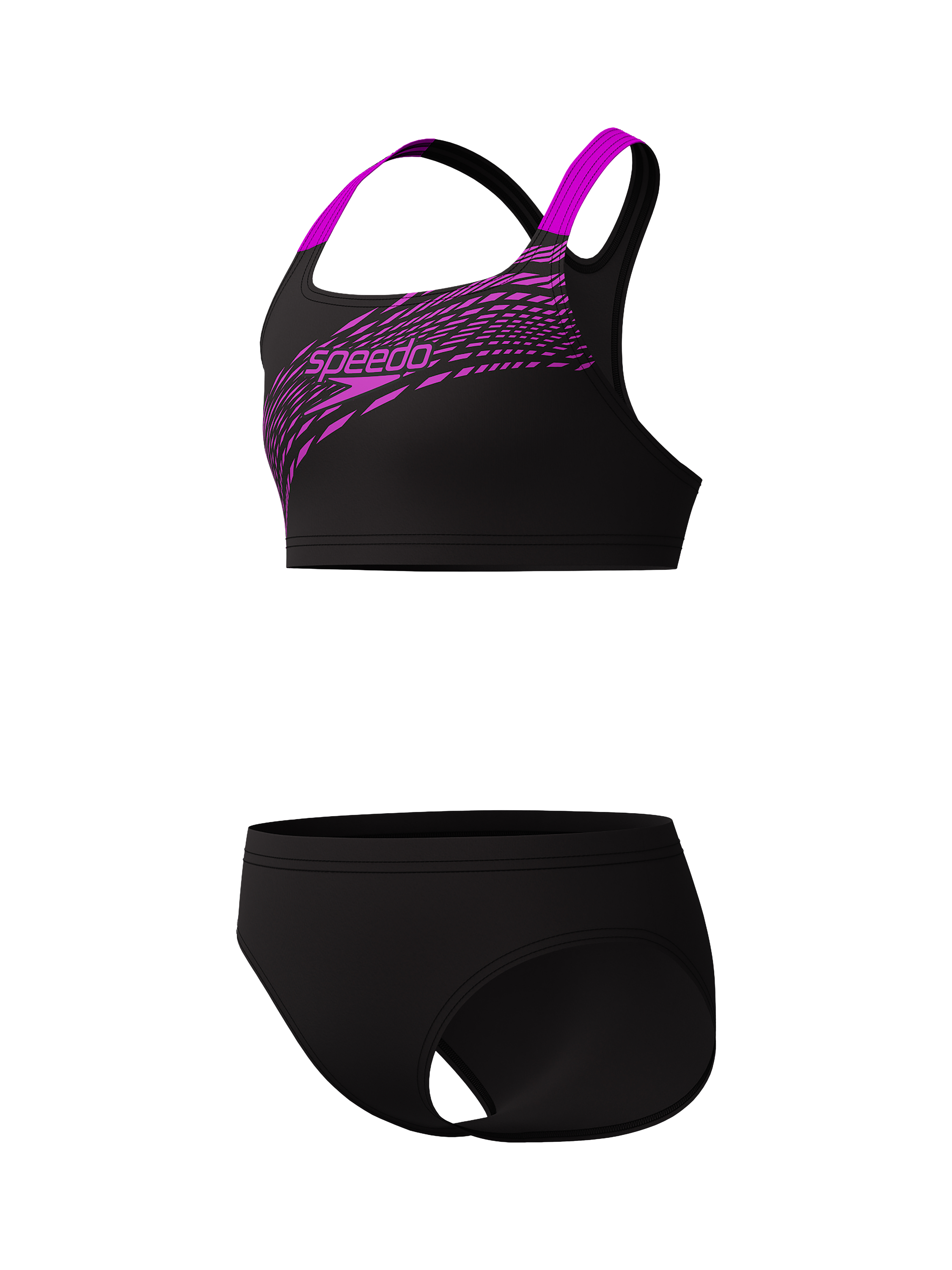 Product image 2 of 5, which shows Speedo Kids' Medley Logo Two Piece Swimsuit, Diva, 5-6 years
