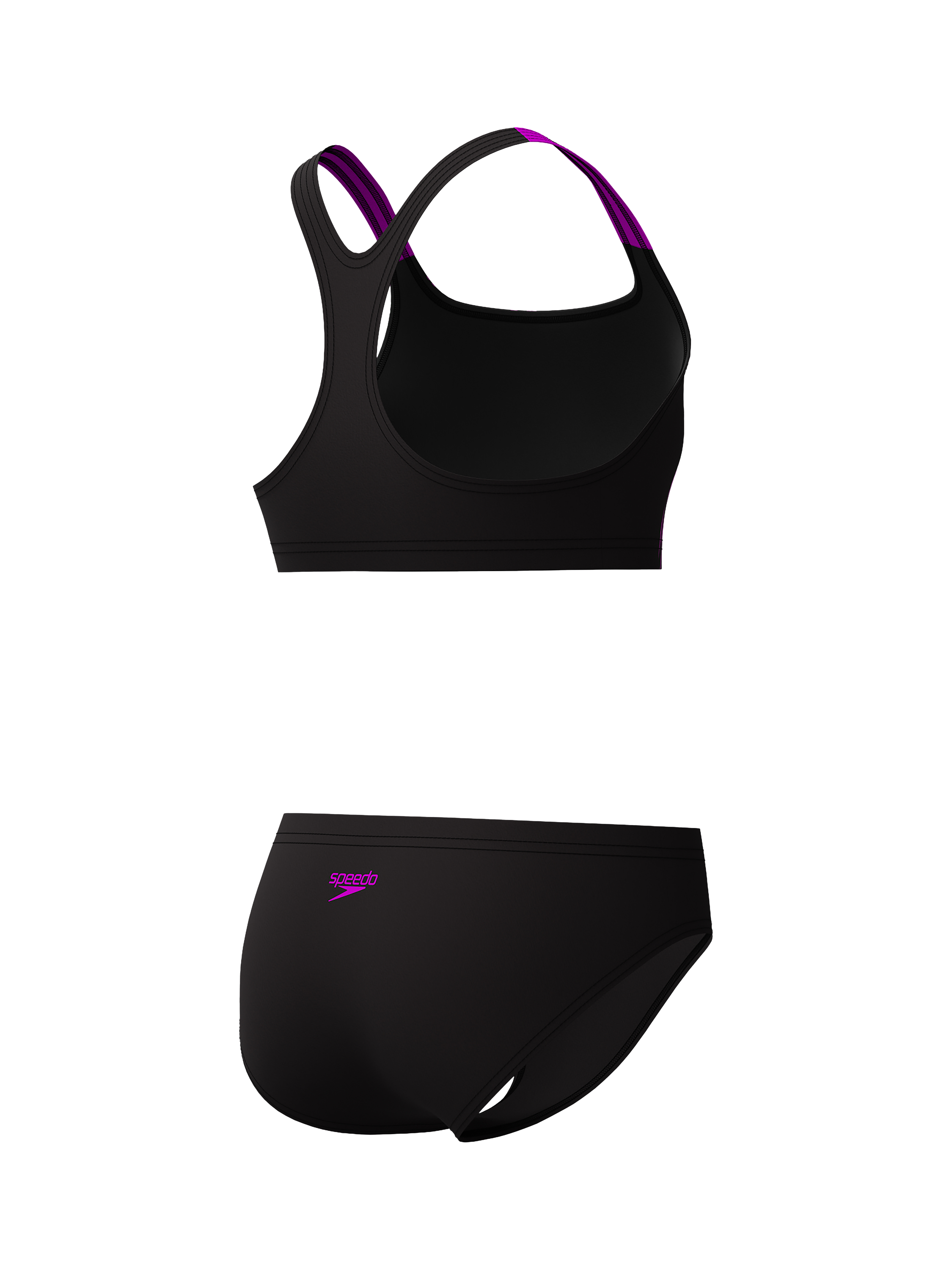 Product image 3 of 5, which shows Speedo Kids' Medley Logo Two Piece Swimsuit, Diva, 5-6 years