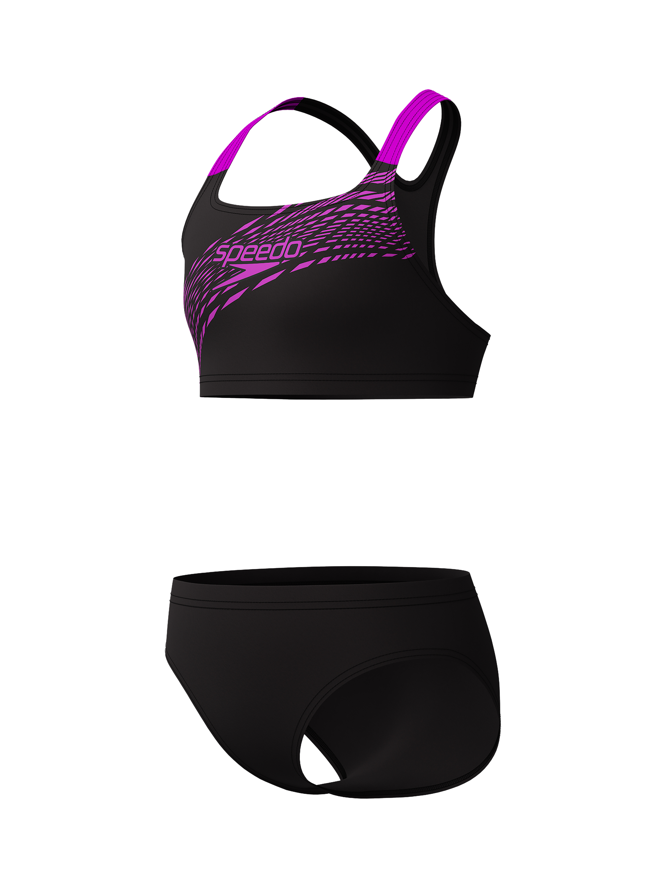 Product image 5 of 5, which shows Speedo Kids' Medley Logo Two Piece Swimsuit, Diva, 5-6 years