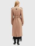 AllSaints Augusta Wool Blend Trench Coat, Camel