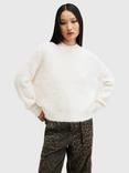 AllSaints Vortex Crew Neck Relaxed Fit Jumper, Chalk White