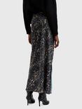 AllSaints Bryony Leopard Print Maxi Slip Skirt, Jinx Golden Brown