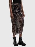 AllSaints Nora Animal Print Skirt, Jinx Golden Brown