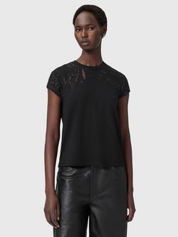 AllSaints Anna Snake T-Shirt, Black, Black