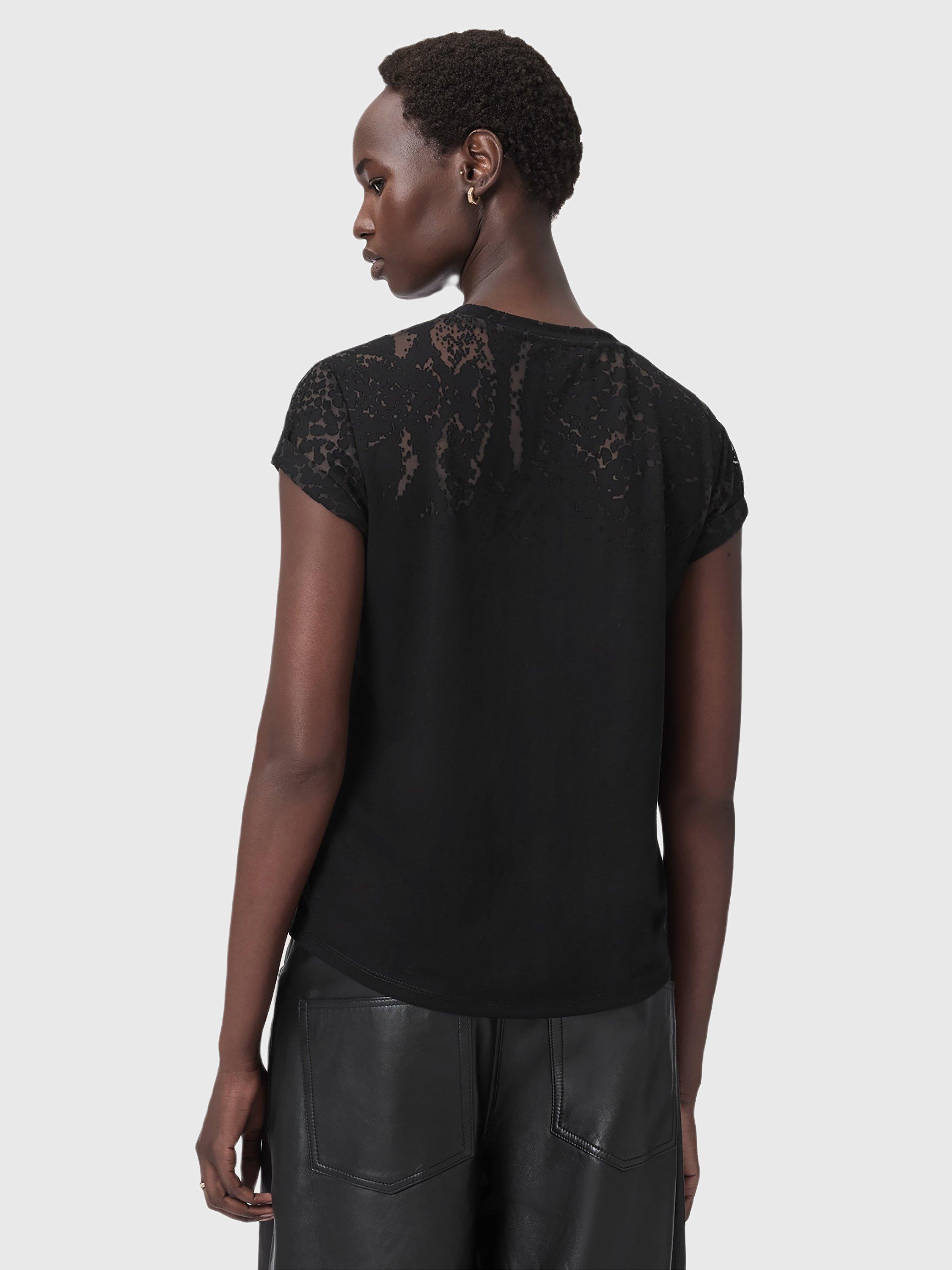 Product image 2 of 7, which shows AllSaints Anna Snake T-Shirt, Black, L