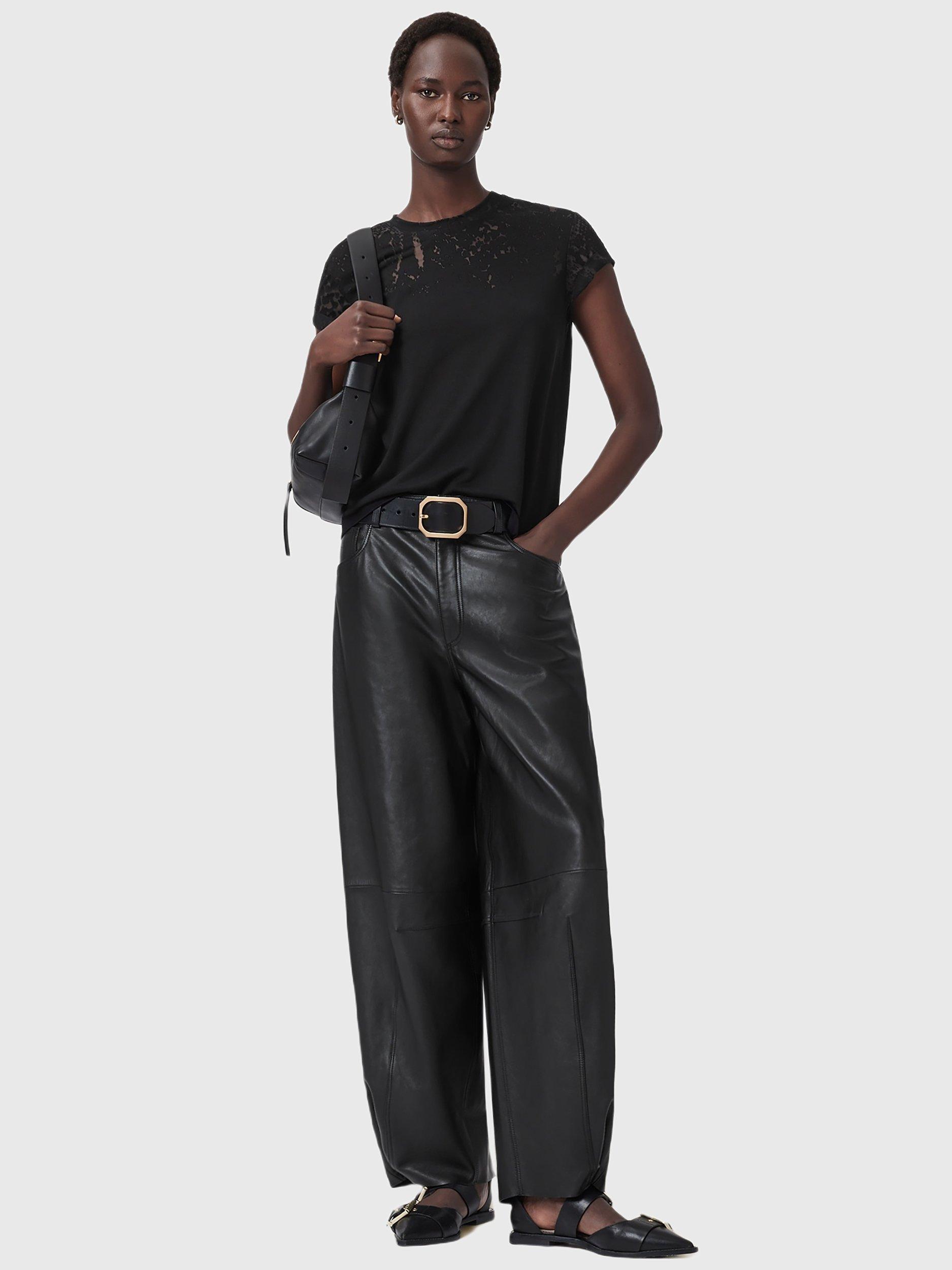 Product image 6 of 7, which shows AllSaints Anna Snake T-Shirt, Black, L