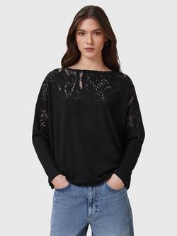 AllSaints Rita Snake Top, Black, Black