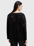 AllSaints Rita Snake Top, Black