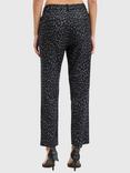 AllSaints Aurora Animal Print Trousers, Black/Multi