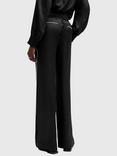 AllSaints Charli Stitch Silk Blend Trousers, Black