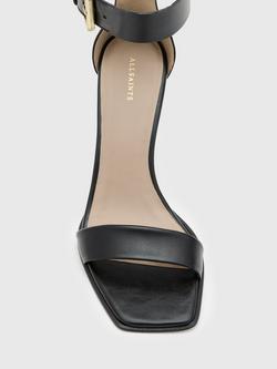 AllSaints Noir Square Toe Heeled Sandals, Black - view 2, Black