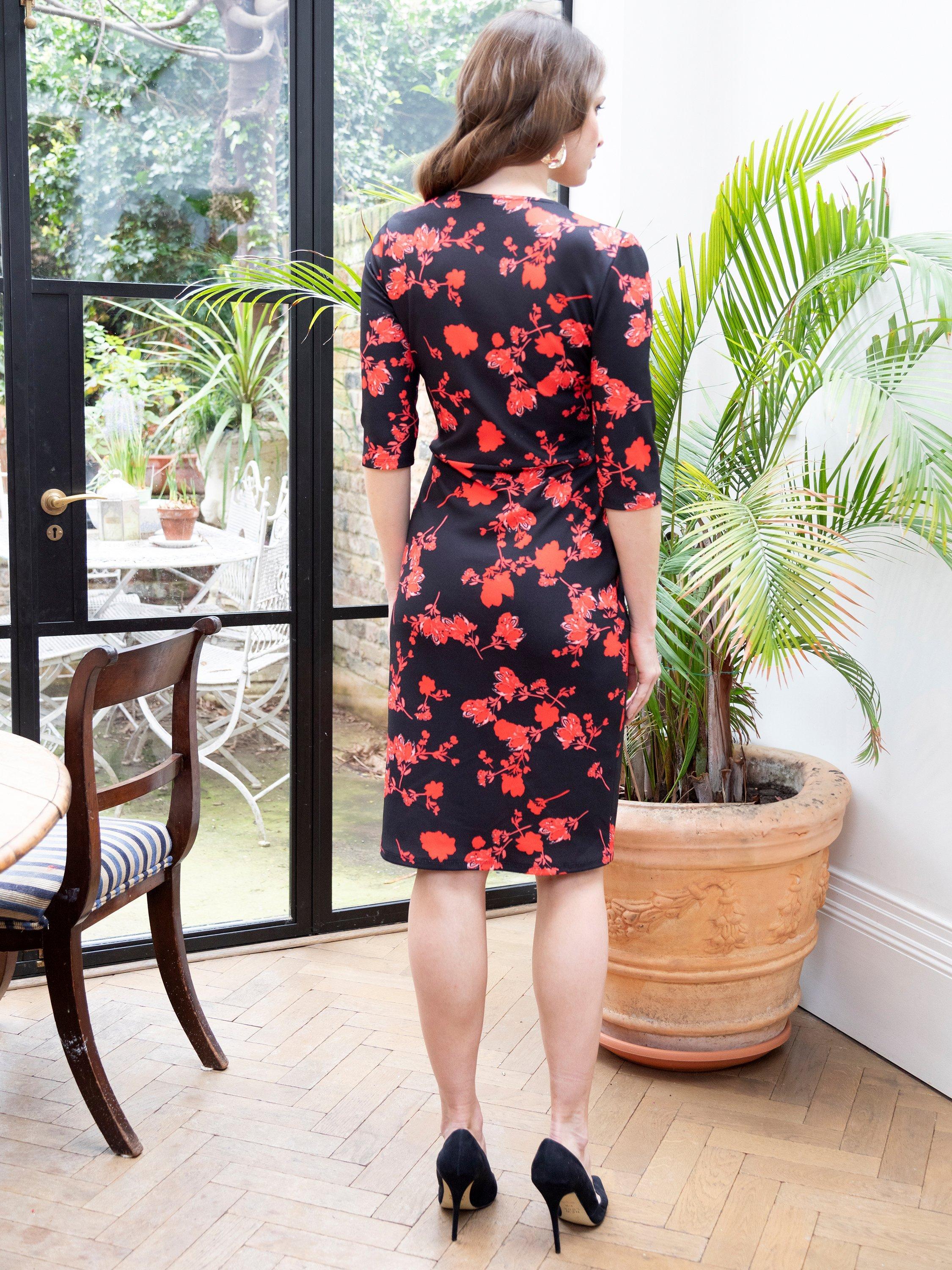 HotSquash Ascot Floral Dress Red Black