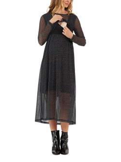 Ripe Jen Nursing Dress, Brown/Black - view 2, Brown/Black
