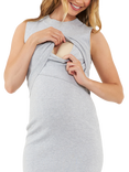 Ripe Layer Knit Maternity & Nursing Dress, Silver Marle