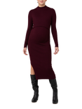 Ripe Nella Rib Knit Maternity & Nursing Dress, Maroon