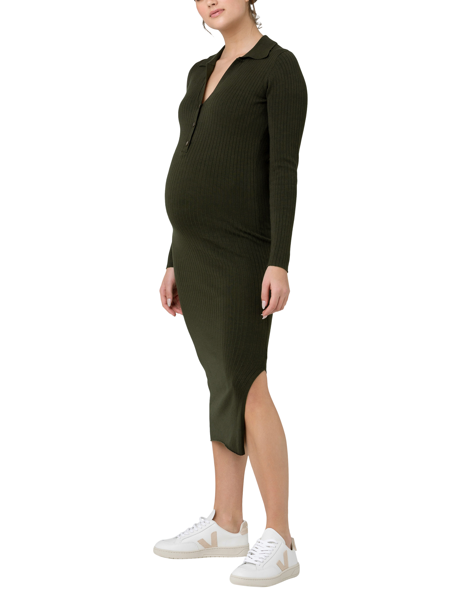 Ripe Sammy Knit Polo Maternity Dress Ivy