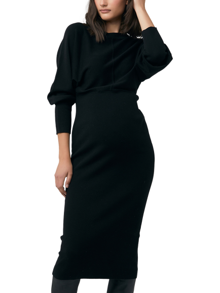 Ripe Sloane Knit Maternity Dress, Black, Black