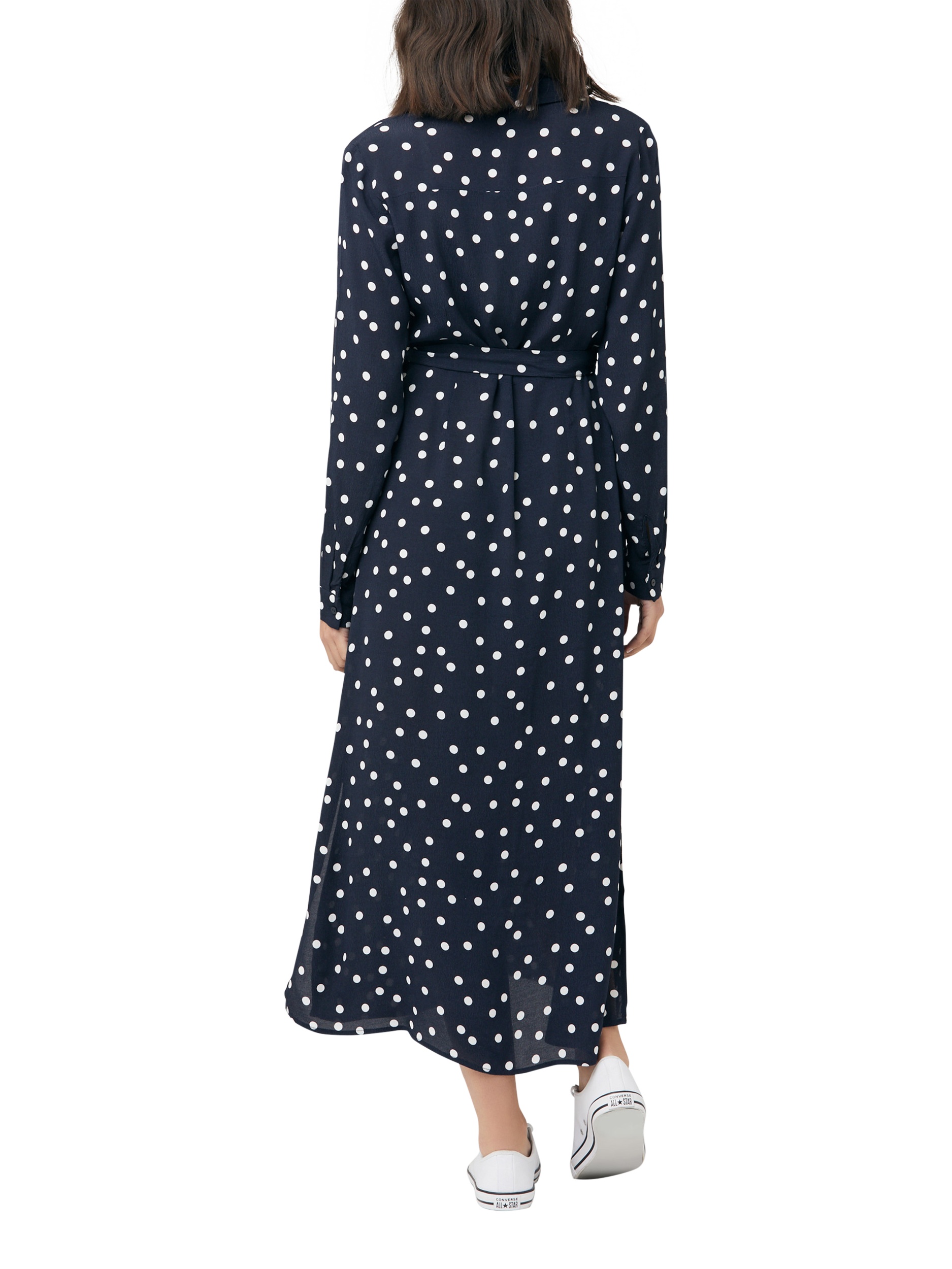 Product image 5 of 5, which shows Ripe Spot Shirt Maternity Dress, Navy/White, XS
