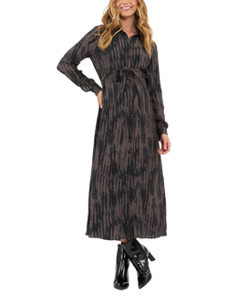 Ripe Sylvia Shirt Maternity Dress, Mocha/Black, Mocha/Black