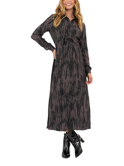 Ripe Sylvia Shirt Maternity Dress, Mocha/Black, Mocha/Black