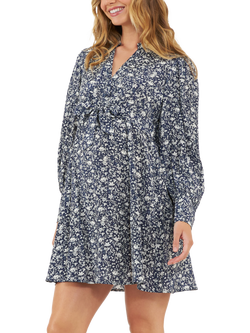 Ripe Thea Maternity Dress, Navy/White - view 2, Navy/White