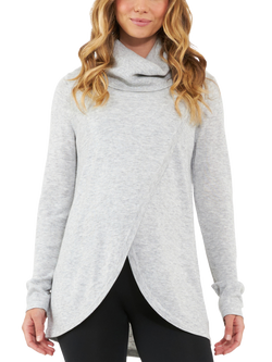Ripe Cowl Neck Wool Blend Maternity & Nursing Knit, Silver Marle, Silver Marle
