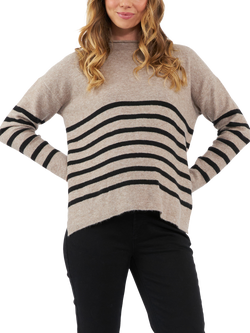 Ripe Gerrie Stripe Maternity & Bursing Wool Blend Jumper, Mocha, Mocha