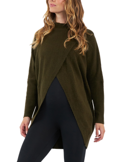 Ripe Hallie Cross Over Nursing Knit Top, Khaki, Khaki