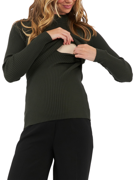 Ripe Lift Up Nursing Knit Top - view 2, Ivy