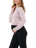 Ripe Tia Crop Knit Maternity Jumper, Pink Marle