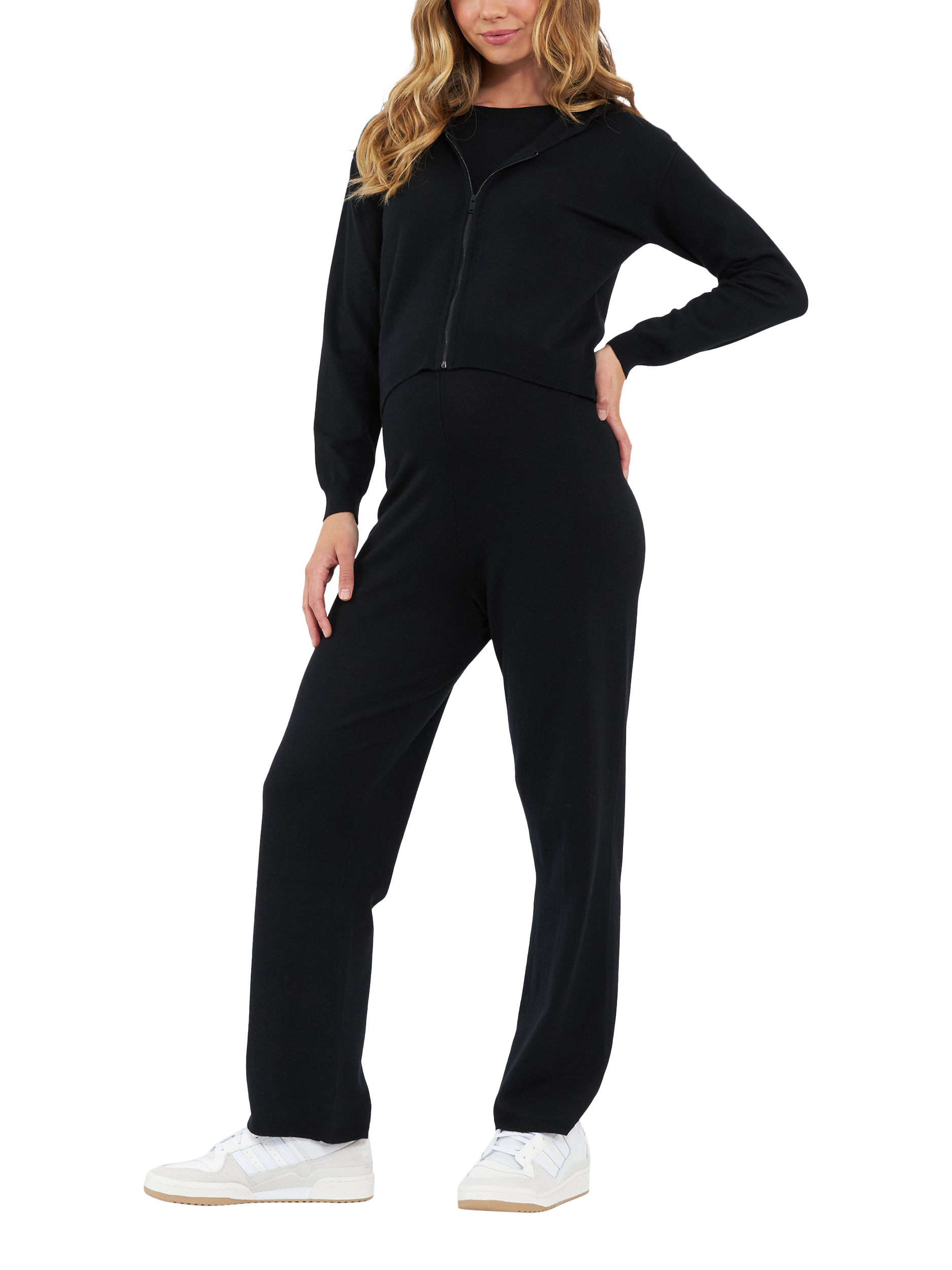 Product image 6 of 7, which shows Ripe Ryan Knit Maternity Trousers, Black, XS