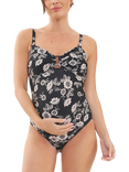 Ripe Trina Floral Maternity Swimsuit, Black/Natural