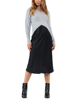 Ripe Crystal Satin Maternity Skirt, Black, Black