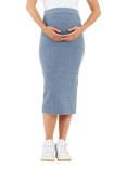 Ripe Dani Knit Maternity Skirt, Denim Marle