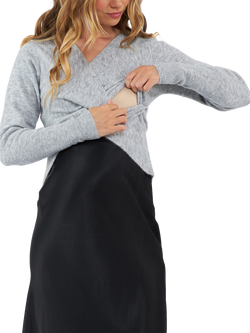 Ripe Willa Knit Maternity & Nursing Knit, Snow Marle - view 2, Snow Marle