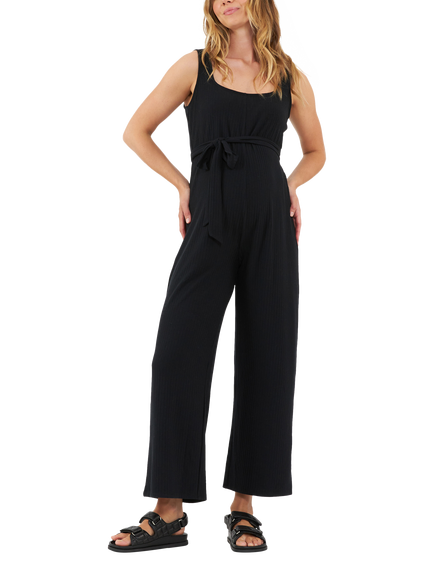 Ripe Bobby Ribbed Maternity Jumpsuit, Black - view 2, Black