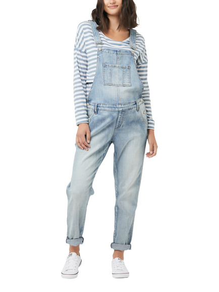 Ripe Denim Maternity Dungarees, Pale Blue