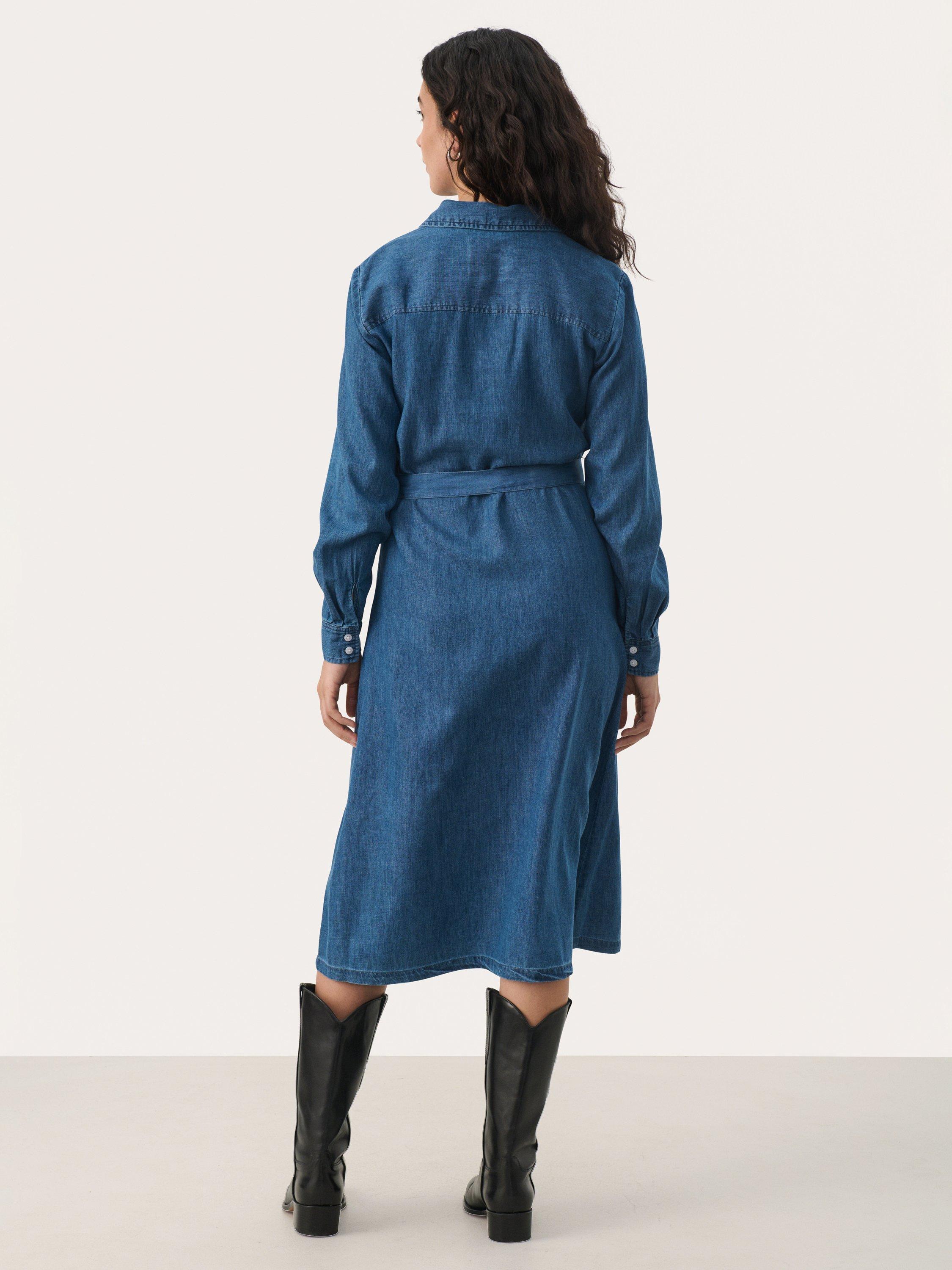 Product image 2 of 6, which shows Part Two Cirke Denim Shirt Dress, Medium Blue, 12