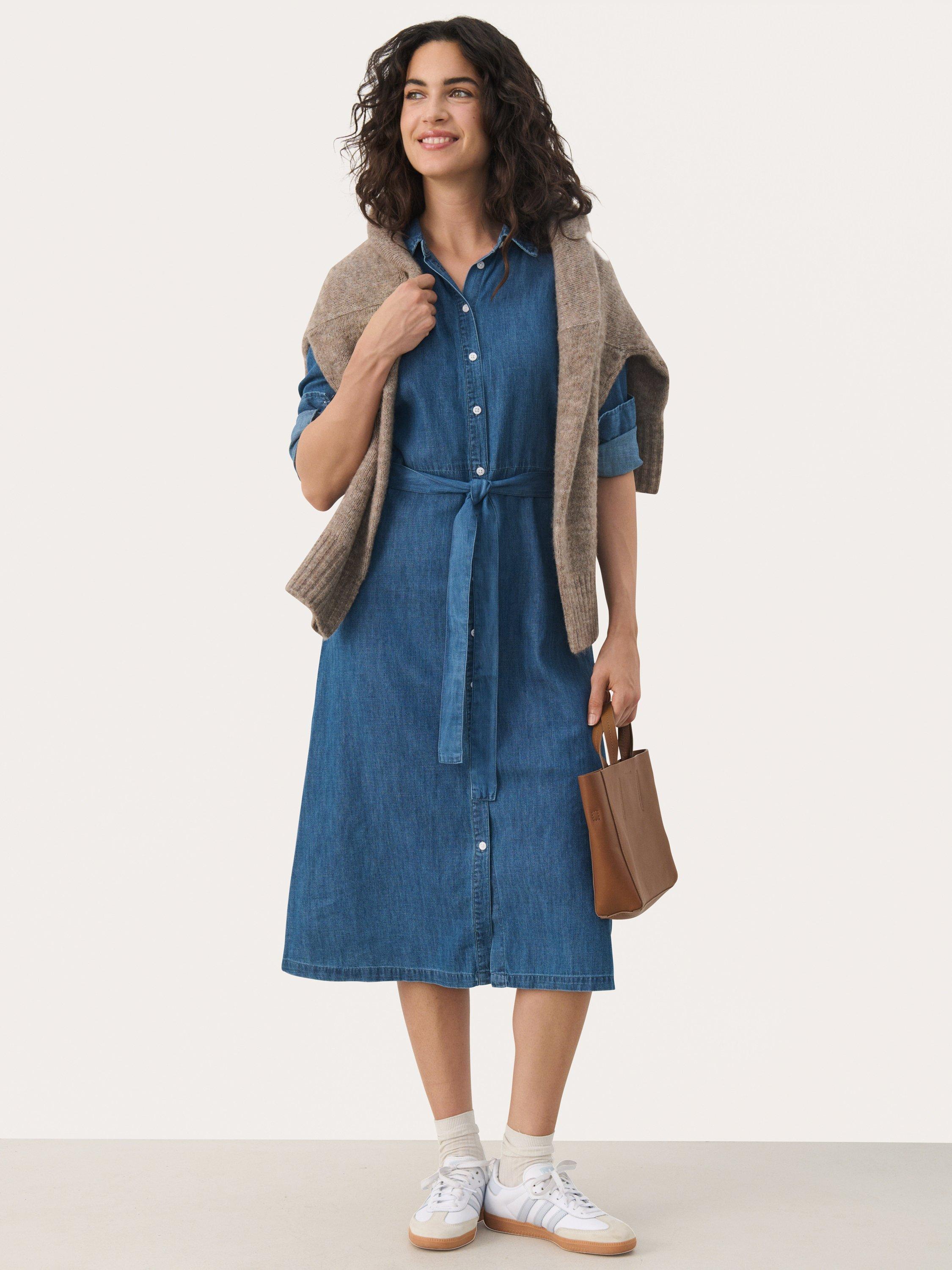 Product image 4 of 6, which shows Part Two Cirke Denim Shirt Dress, Medium Blue, 12