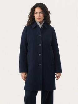 Part Two Lilah Buttons Collar Coat, Dark Navy
