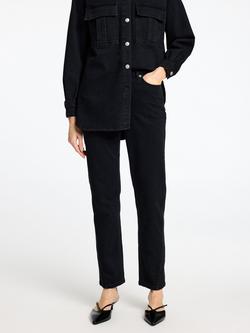 Selected Iyana Straight Fit Jeans, Black, Black