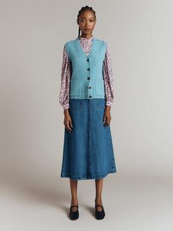 Ghost Brettia Wool Blend Sleeveless Cardigan - view 2, Blue