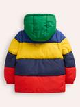 Mini Boden Kids' 2-in-1 Puffer Coat, Multi Stripe