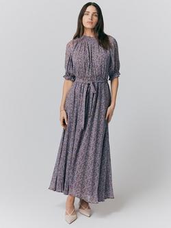 Ghost Effie Floral Tie Waist Georgette Dress, Multi, Multi