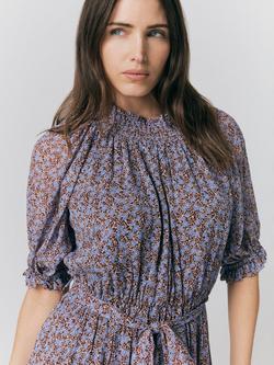 Ghost Effie Floral Tie Waist Georgette Dress, Multi - view 2, Multi