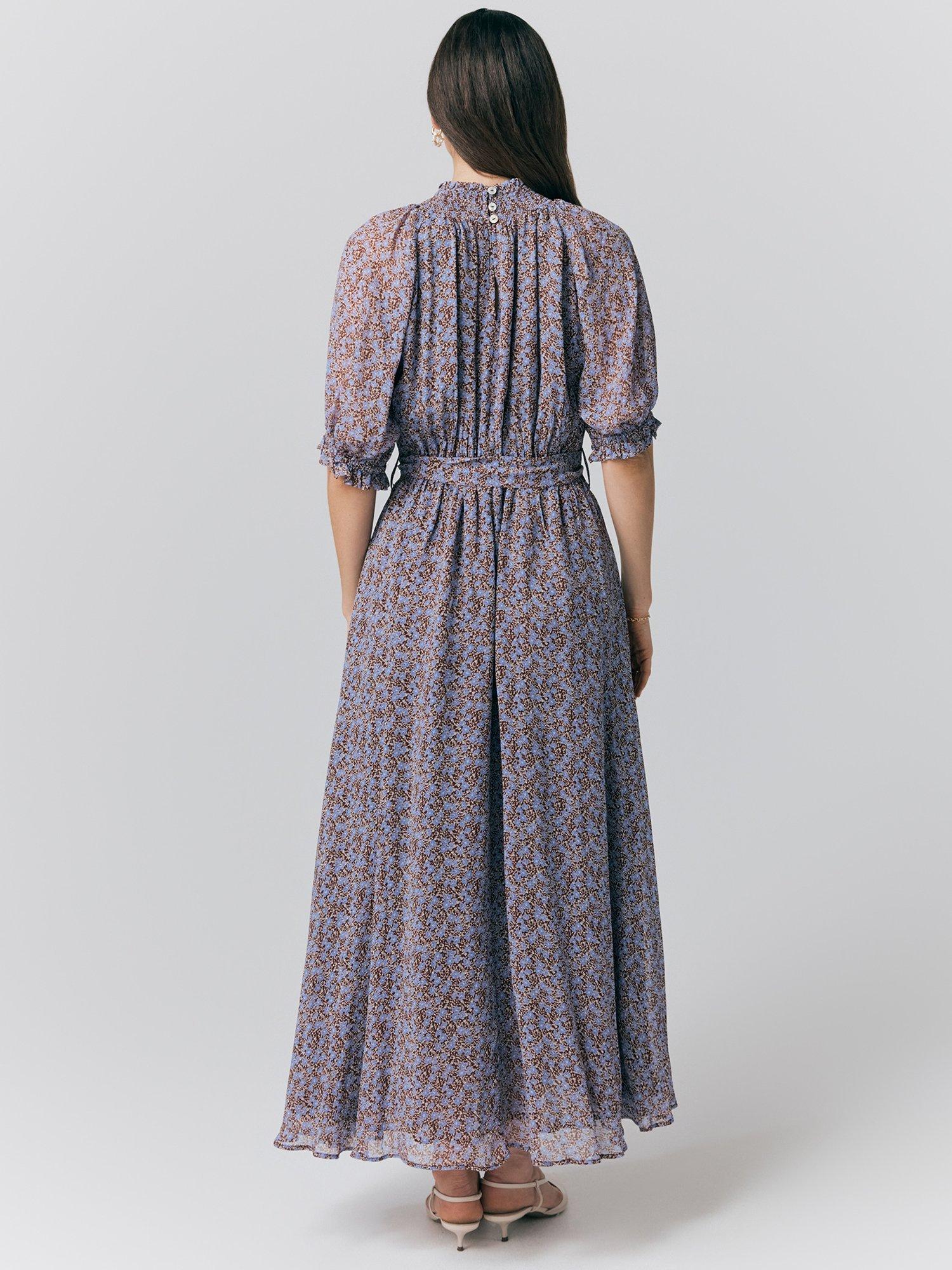 Product image 4 of 4, which shows Ghost Effie Floral Tie Waist Georgette Dress, Multi, XS