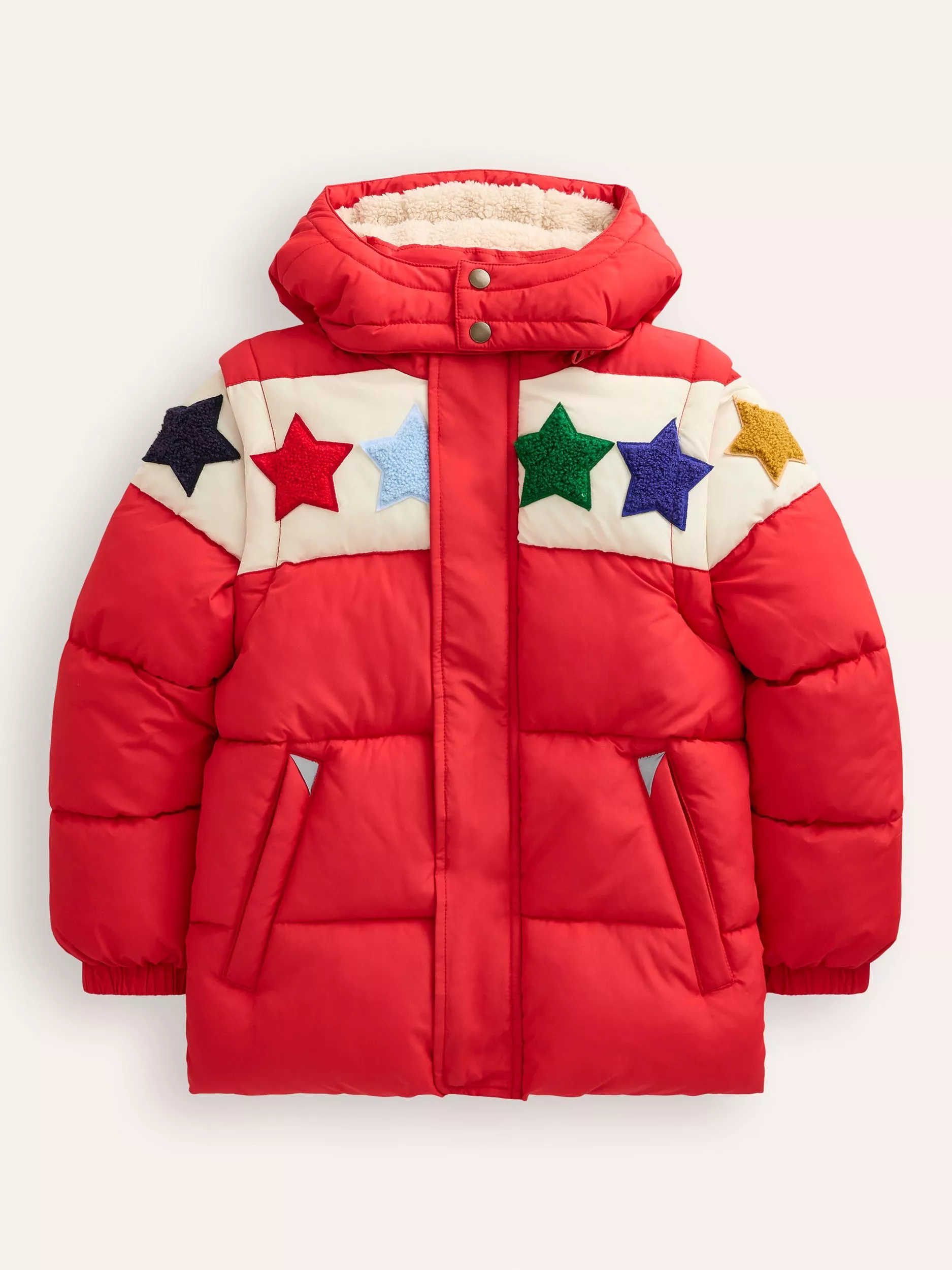 Mini Boden Kids 2 in 1 Puffer Coat Poppy Red